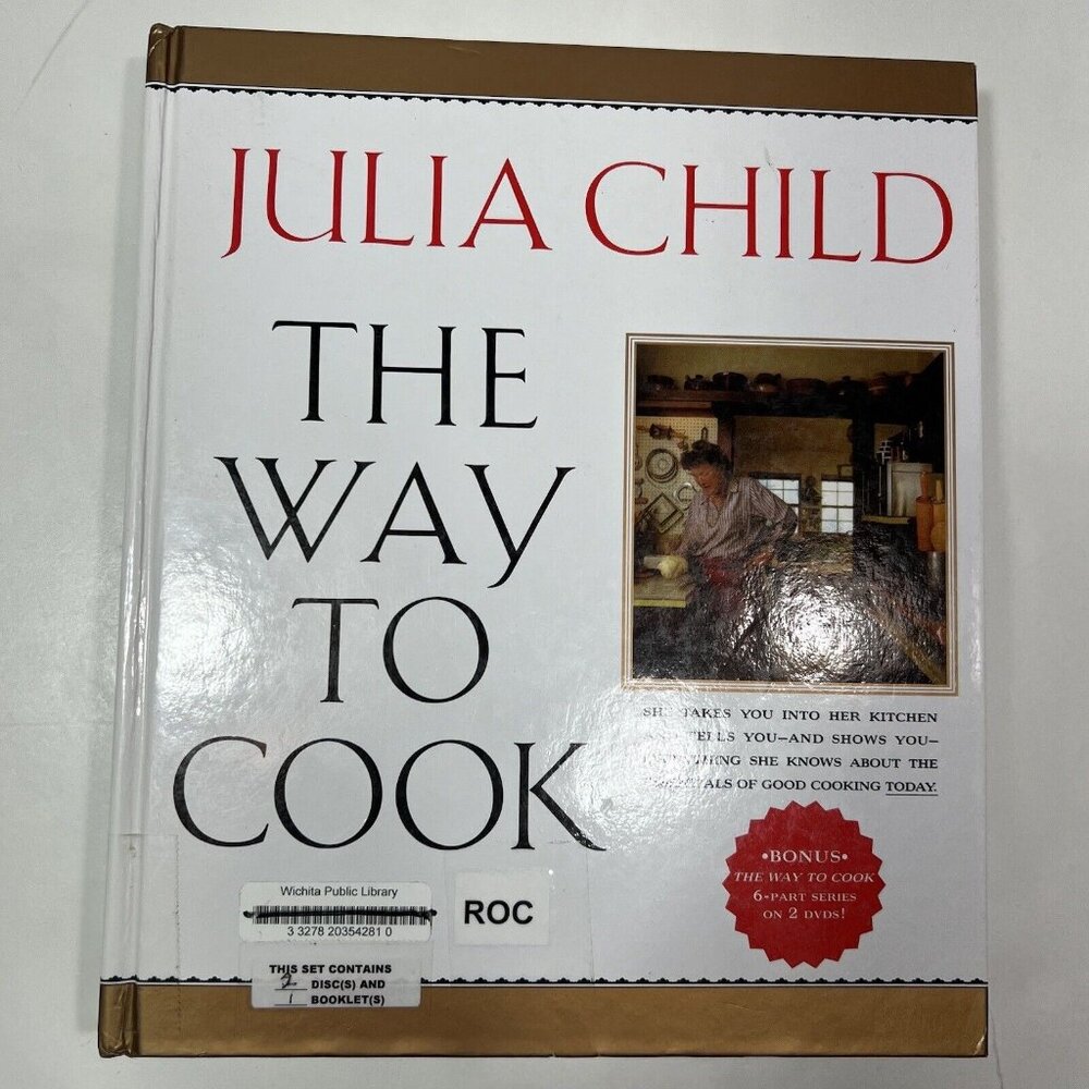 The Way to Cook by Julia Child Hardcover with Bonus 2 DVD Discs Ex-Library